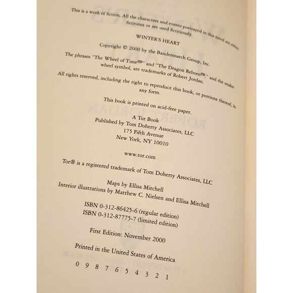 Winter's Heart Robert Jordan 1st Edition Signed Hardcover Book - Picture 9 of 10